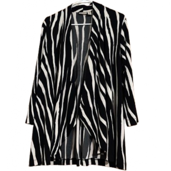 Chico's Sweaters - Chicos Zebra Print Open Front Cardigan